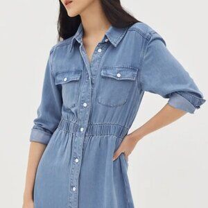 NEW Love, Bonito Micaela Elastic Denim Long Sleeve Dress Women Size 8 or Large